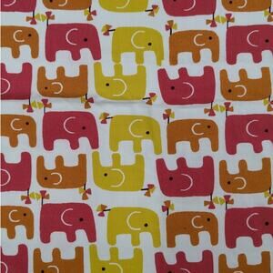 NEW Receiving BABY BLANKET Handmade Cotton 28x36 Colorful Elephants Bows Fabric
